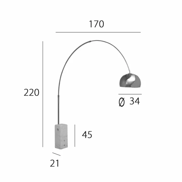 LÁMPARA DE PIE MÁRMOL NÍQUEL SATINADO OLMAR