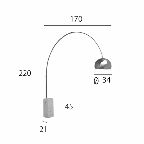 LÁMPARA DE PIE MÁRMOL NÍQUEL SATINADO OLMAR
