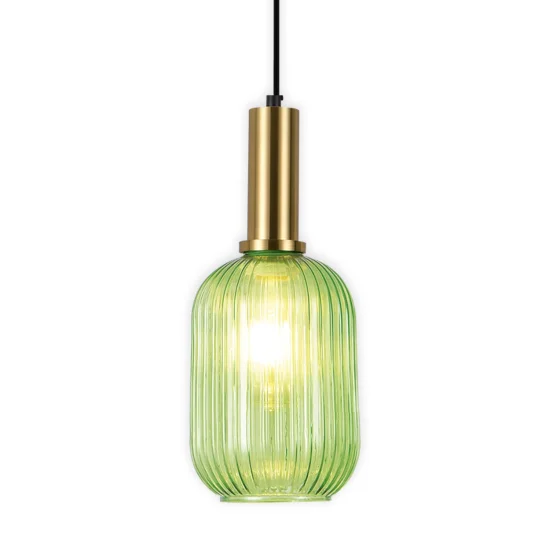 SUSPENSION 1 LUMIÈRE AVEC ABAT-JOUR VERT SHELBY