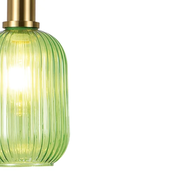 SUSPENSION 1 LUMIÈRE AVEC ABAT-JOUR VERT SHELBY