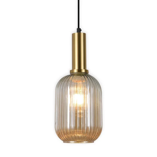 SUSPENSION 1 LUMIÈRE AVEC ABAT-JOUR AMBRE E27 SHELBY