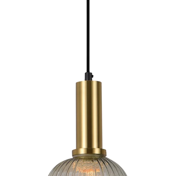 SUSPENSION 1 LUMIÈRE AVEC ABAT-JOUR AMBRE E27 SHELBY