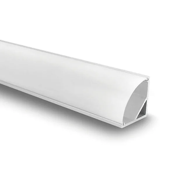PROFIL EN ALUMINIUM POUR BANDE À LED AVEC COUVERTURE MATE POUR ANGLE 16,3x16,3mm