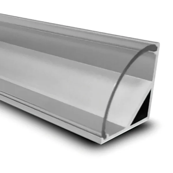 PROFIL EN ALUMINIUM POUR BANDE À LED AVEC COUVERCLE TRANSPARENT POUR ANGLE 16,3x16,3mm