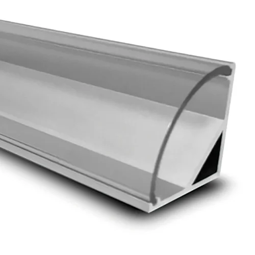 PROFIL EN ALUMINIUM POUR BANDE À LED AVEC COUVERCLE TRANSPARENT POUR ANGLE 16,3x16,3mm