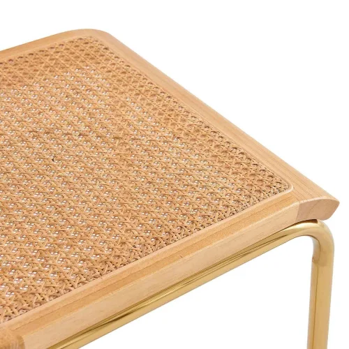 CHAISE DROITE WEBSTER ROTIN NATUREL PIEDS DORÉS