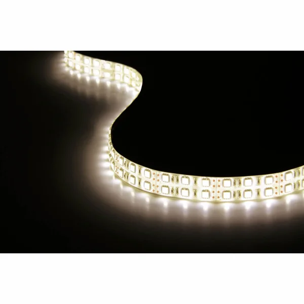 Bandeau LED double 12V DC 30W 120LED 1M lumière blanche 2700K IP20