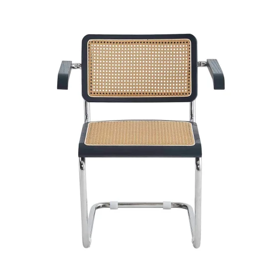 FAUTEUIL WEBSTER DROIT NOIR ROTIN NATUREL 2