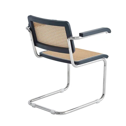 FAUTEUIL WEBSTER DROIT NOIR ROTIN NATUREL