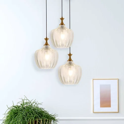 SUSPENSION EN CRISTAL BLANC Ø 26 CM ROGAN