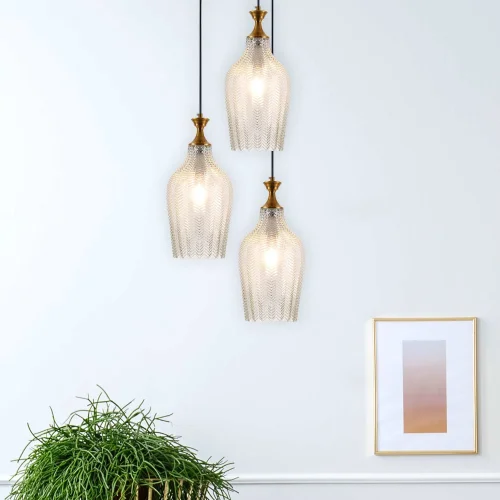 SUSPENSION EN CRISTAL BLANC Ø 19 CM ROGAN