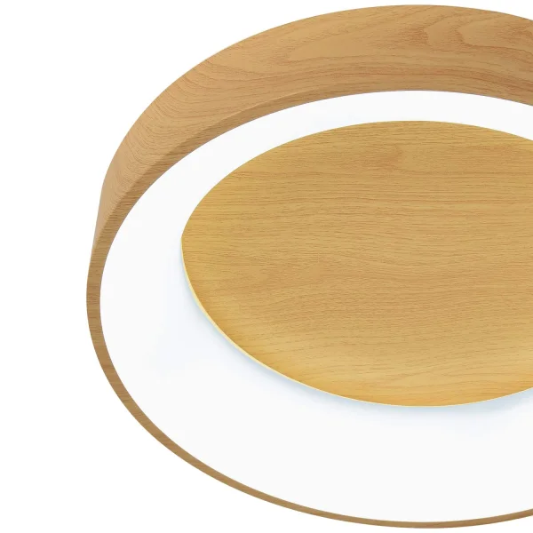 PLAFONNIER À LED 64 W À GRADATION AVEC BOUTON DE COMMANDE IMITATION BOIS HARALD