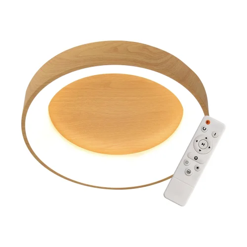 PLAFONNIER À LED 64 W À GRADATION AVEC BOUTON DE COMMANDE IMITATION BOIS HARALD