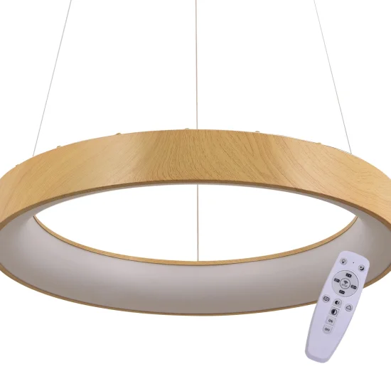SUSPENSION LED 96 W À GRADATION AVEC BOUTON DE COMMANDE IMITATION BOIS HARALD 2
