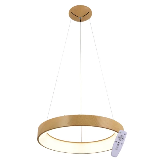 SUSPENSION LED 96 W À GRADATION AVEC BOUTON DE COMMANDE IMITATION BOIS HARALD