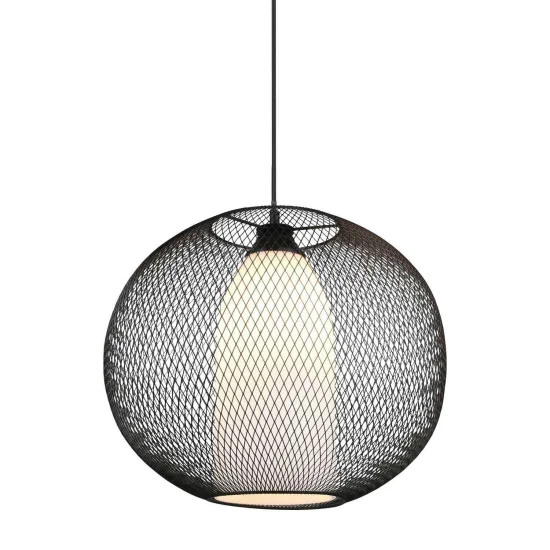 SUSPENSION EN MÉTAL GRILLE NOIRE IDRIS