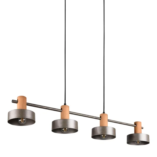 SUSPENSION 4 LUMIÈRES EN MÉTAL NICKEL ANTIQUE NIELS 2