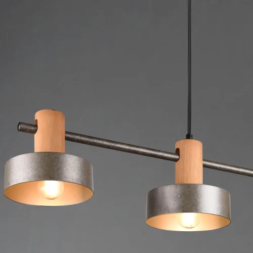 SUSPENSION 4 LUMIÈRES EN MÉTAL NICKEL ANTIQUE NIELS