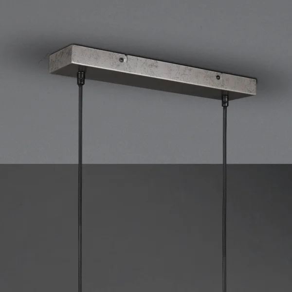 SUSPENSION 4 LUMIÈRES EN MÉTAL NICKEL ANTIQUE NIELS