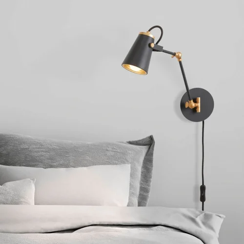 APPLIQUE MURALE EN MÉTAL NOIR E14 QUILES