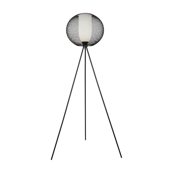 LAMPADAIRE À GRILLE MÉTALLIQUE NOIR IDRIS