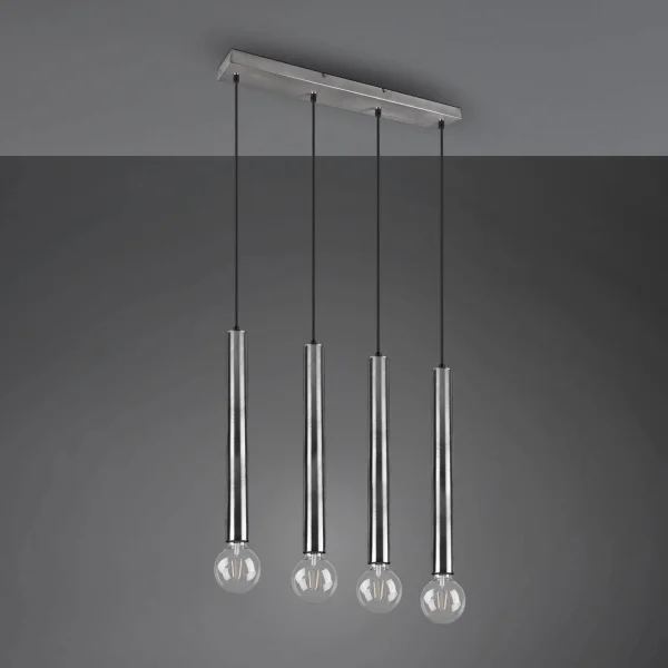 SUSPENSION 4 LUMIÈRES MÉTAL NICKEL MAT SULLIVAN