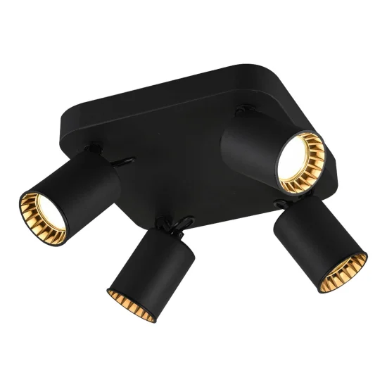 SPOT 4 LUMIÈRES MÉTAL NOIR GU10 WERNER