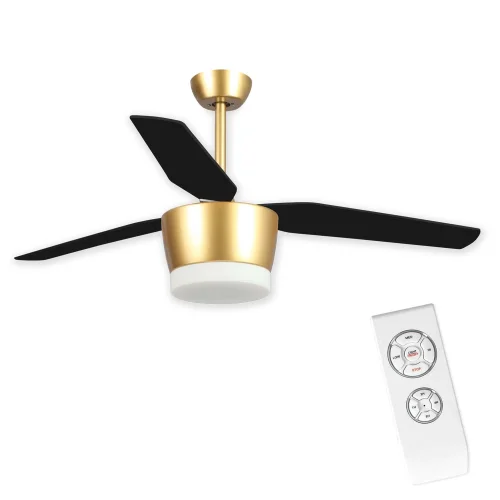 VENTILATEUR DE PLAFOND LED KAWAI 18W NOIR OR / HÊTRE