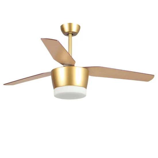 VENTILATEUR DE PLAFOND LED KAWAI 18W NOIR OR / HÊTRE