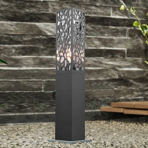 POTELET D'EXTÉRIEUR ACIER ANTHRACITE E27 IP44 60 CM JACARANDA