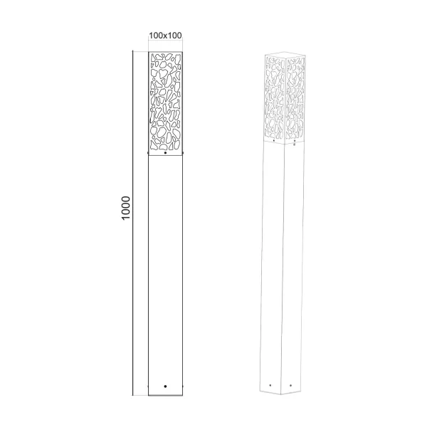 POTELET D'EXTÉRIEUR ACIER ANTHRACITE E27 IP44 100 CM JACARANDA