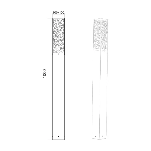 POTELET D'EXTÉRIEUR ACIER ANTHRACITE E27 IP44 100 CM JACARANDA