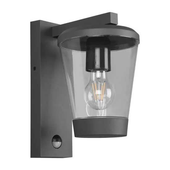 APPLIQUE EXTÉRIEURE ANTHRACITE E27 IP44 AVEC SENSEUR LOTUS 2