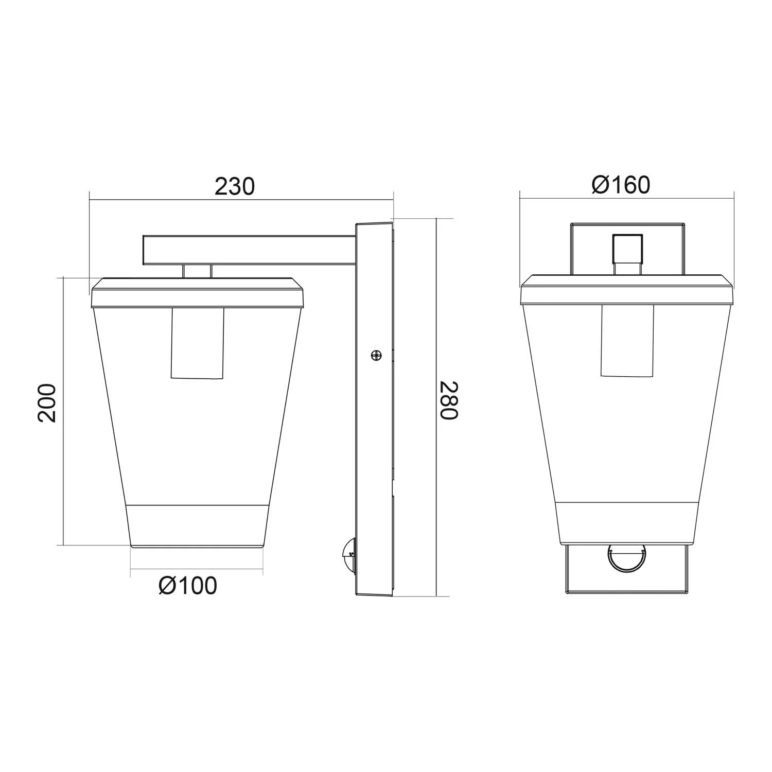 Applique murale extérieure LED à détection Blooma Lutak anthracite IP44