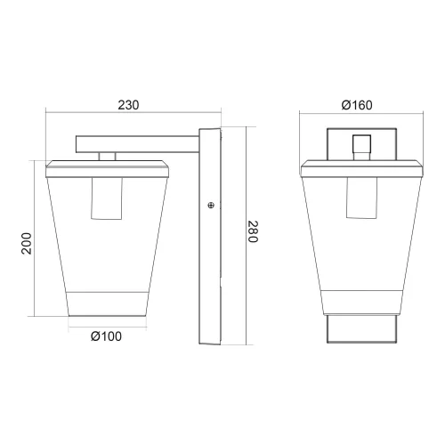 APPLIQUE EXTÉRIEURE ANTHRACITE E27 IP44 LOTUS
