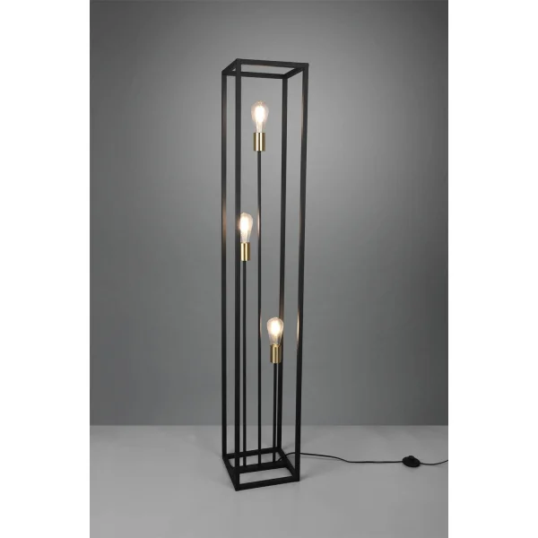 LAMPADAIRE 3 LUMIÈRES MÉTAL NOIR E27 GALDUR