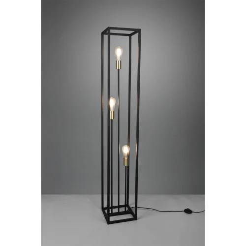 LAMPADAIRE 3 LUMIÈRES MÉTAL NOIR E27 GALDUR