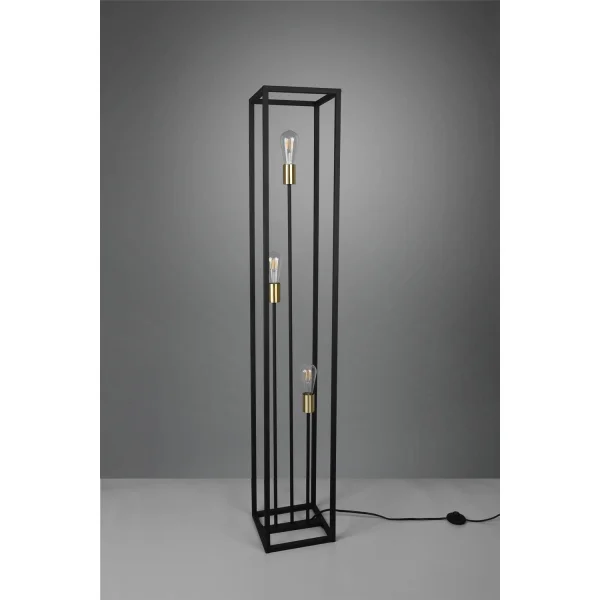 LAMPADAIRE 3 LUMIÈRES MÉTAL NOIR E27 GALDUR