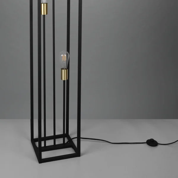 LAMPADAIRE 3 LUMIÈRES MÉTAL NOIR E27 GALDUR