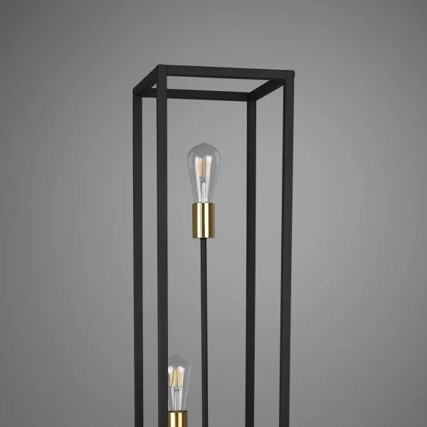 LAMPADAIRE 3 LUMIÈRES MÉTAL NOIR E27 GALDUR