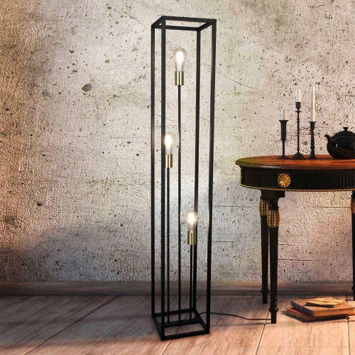 LAMPADAIRE 3 LUMIÈRES MÉTAL NOIR E27 GALDUR