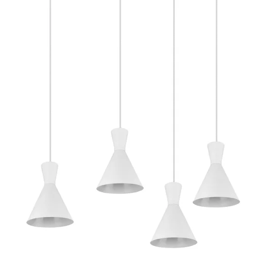 SUSPENSION 4 LUMIÈRES CINTIA METAL BLANC E27 2