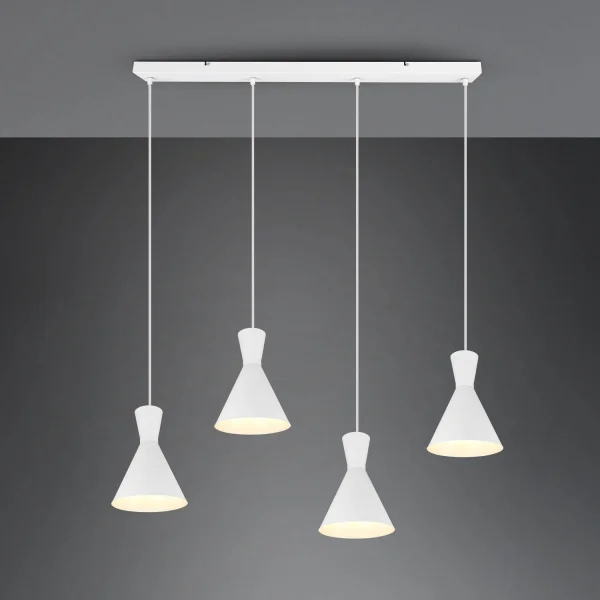 SUSPENSION 4 LUMIÈRES CINTIA METAL BLANC E27