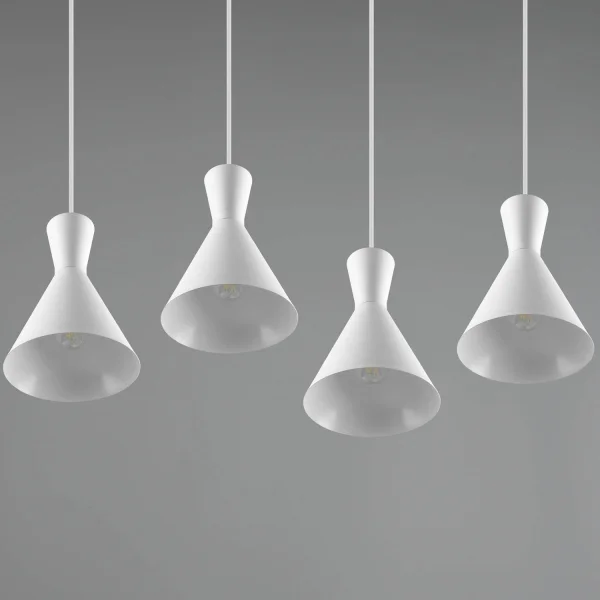SUSPENSION 4 LUMIÈRES CINTIA METAL BLANC E27