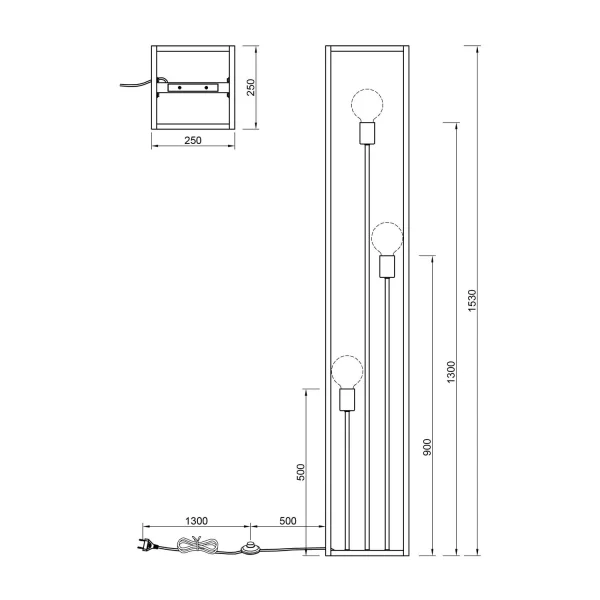 LAMPADAIRE 3 LUMIÈRES MÉTAL NOIR E27 GALDUR