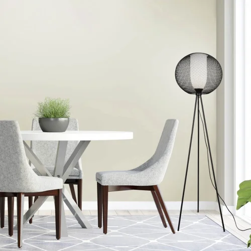 LAMPADAIRE À GRILLE MÉTALLIQUE NOIR IDRIS