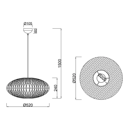 SUSPENSION EN SISAL KAIRA