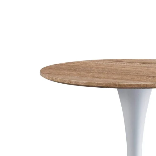 TABLE HAUTE SAN ANTONI Ø60 CM BLANC/CHÊNE NATUREL