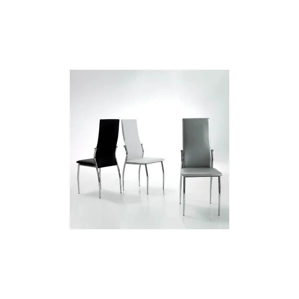 SILLA TAPIZADA LADY PU NEGRA