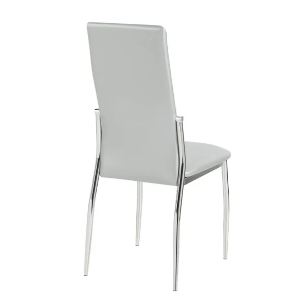 SILLA TAPIZADA LADY PU PLATA